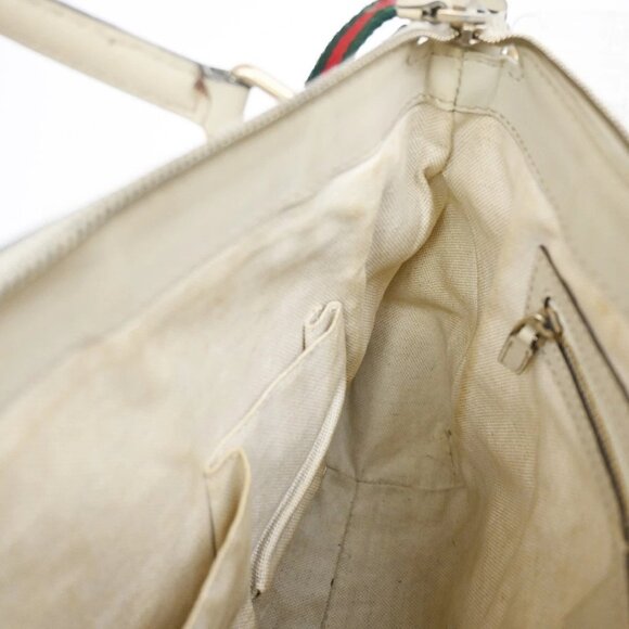 GUCCI Sherry GG Pattern 2way Shoulder HandBag Canvas Leather BN WE - Picture 8 of 15